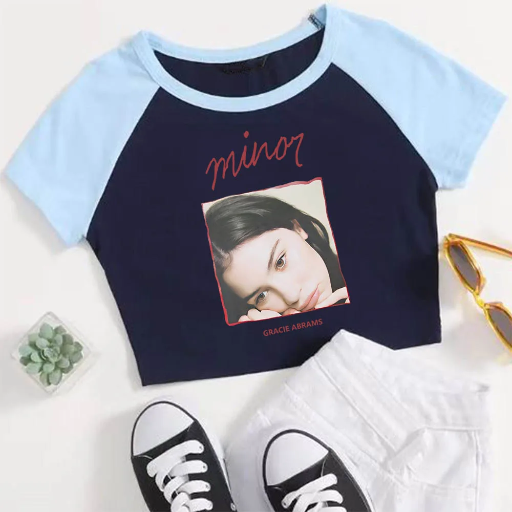 Кроп-топ с принтом Gracie Abrams 2024 модная короткая футболка без пупка