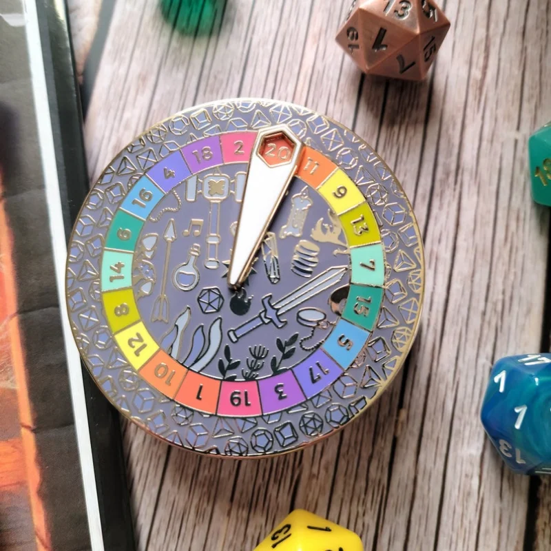 

Wheel Enamel Pin Game Spinning Sliding Moving Brooch Rotatable Spinner Badge