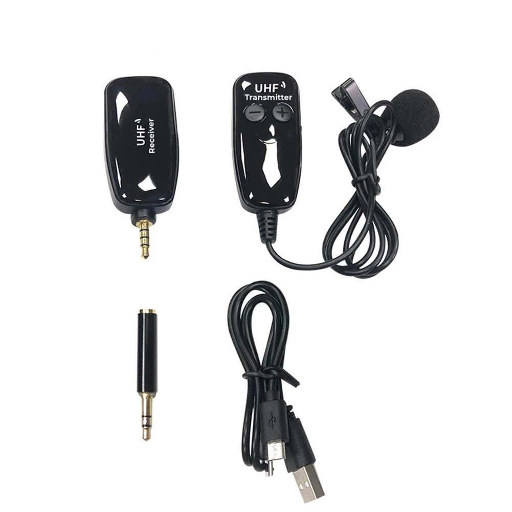 

UHF Lavalier Lapel Wireless Microphone Recording Teaching For Smartphone DSLR PC Smart Phone Transmitter Receiver Instrument