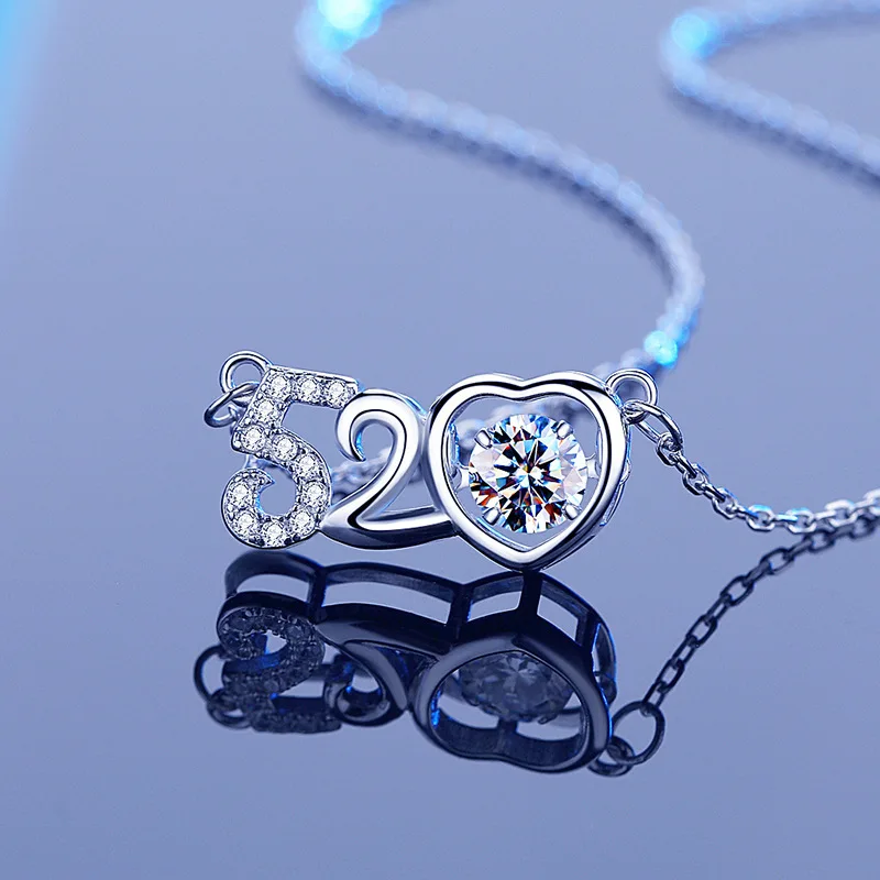 

Smart 520 Beating Heart Necklace Summer Luxury Simple Love clavicle Birthday Gift Tanabata for Girlfriend