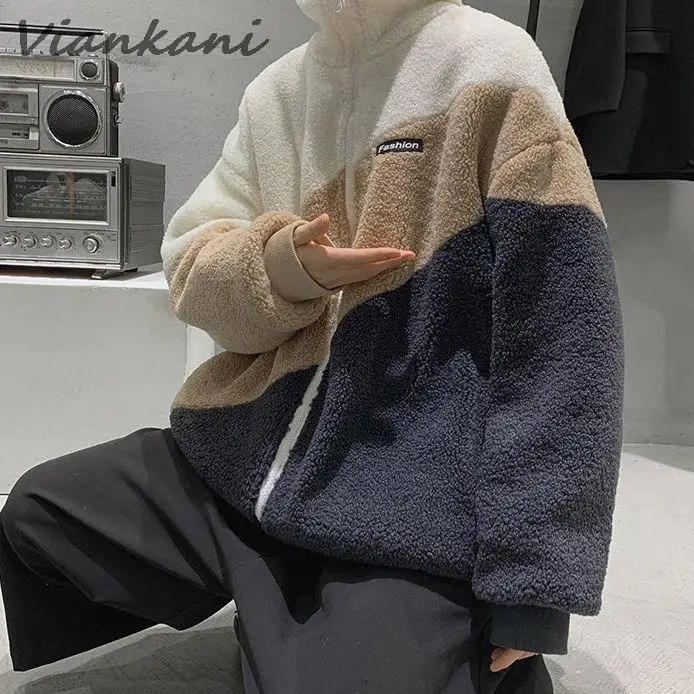 Winter Jackets For Men Casual Plus Velvet Warm Outerwear Zipper Casual Male Sweetshirt Coats Korean Streetwear Fleece Hoodies