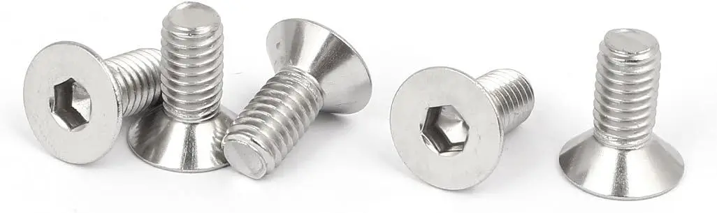 

Keszoox M6x14mm 316 Stainless Steel Countersunk Flat Head Hex Socket Cap Screw Bolt 5pcs