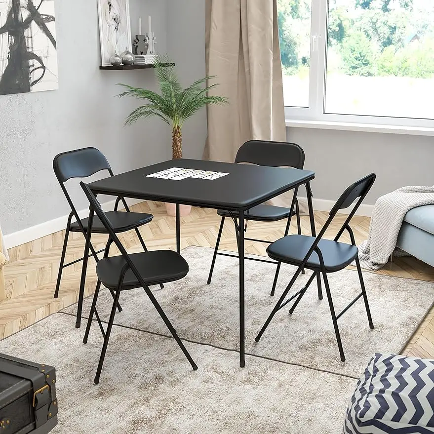 

Flash Furniture Madison 5-Piece Folding Card Table and Chairs Set, Portable Event Table and Chairs Set for Indoor