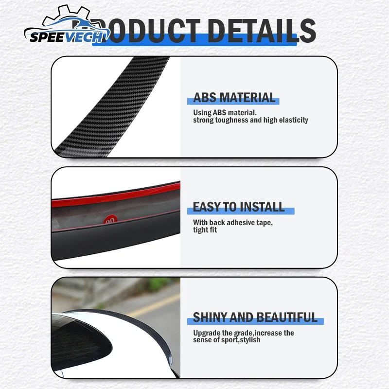 Автомобильный задний спойлер для багажника губа из АБС углеродного волокна