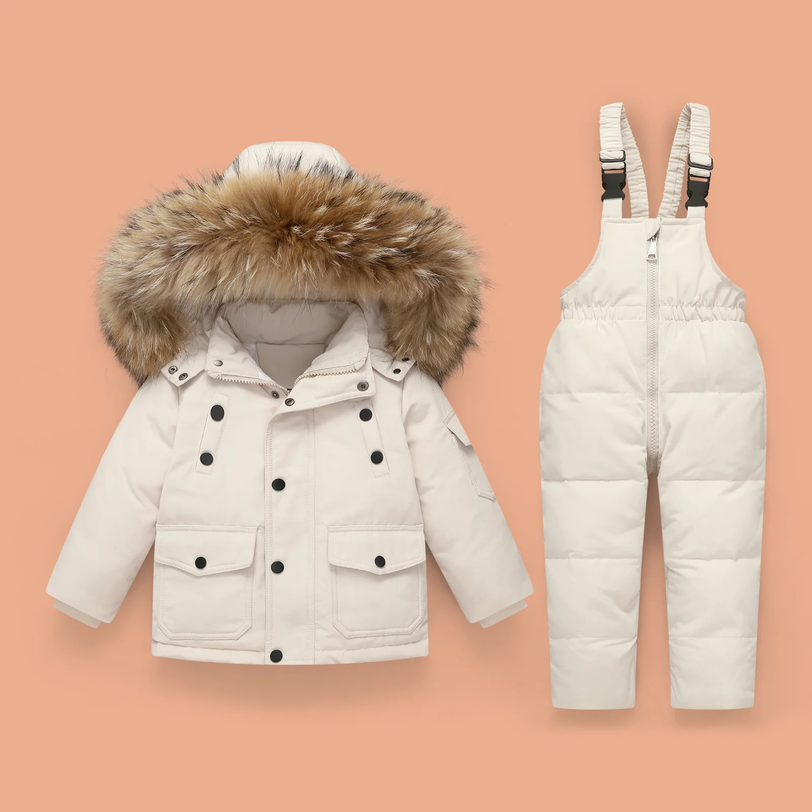 

2pcs winter Warm down -30 jacket clothing Set jumpsuit children Thick coat Baby toddler little Girl clothes Infant snowsuit 1-6Y