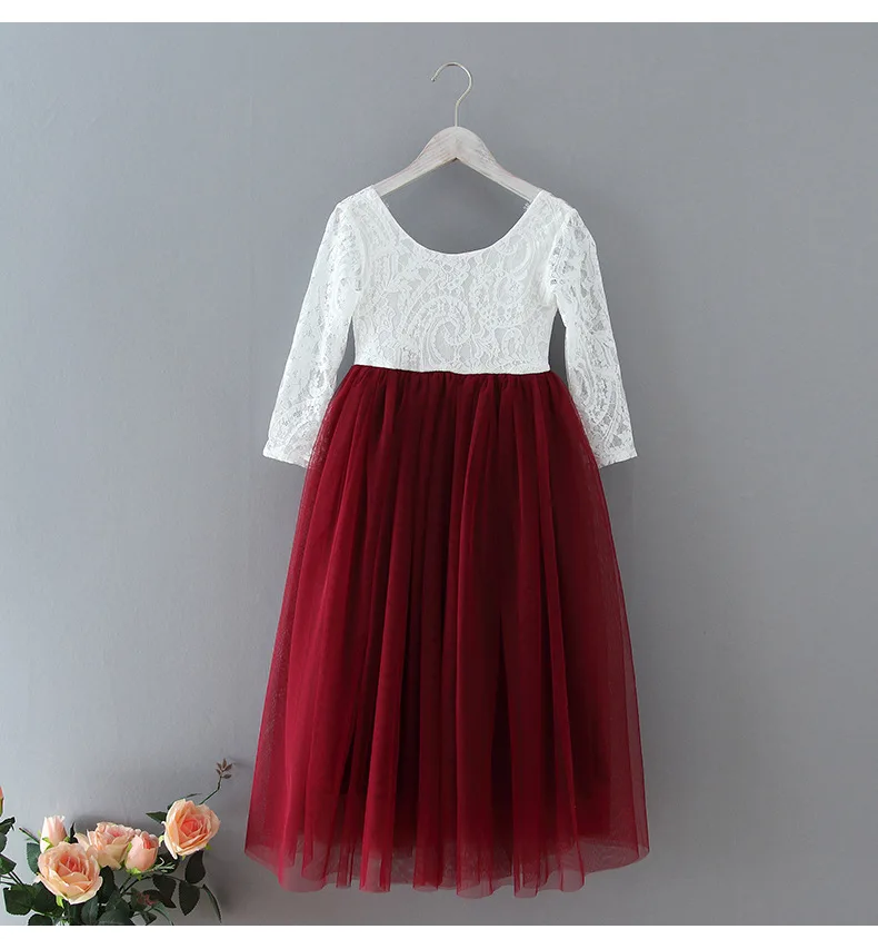 Лидер продаж летнее кружевное детское платье с цветами для девочек свадебной