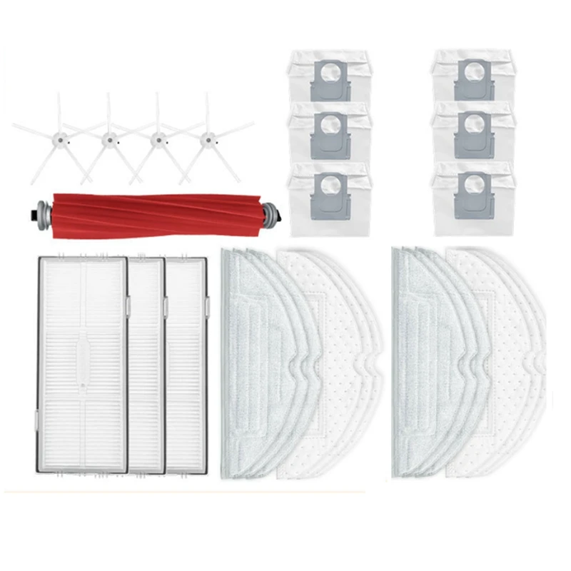 

For Roborock S7 Maxv Ultra/T8plus Main White Pentagonal Brush Antibacterial Cloth Disposable Cloth Filter Dusts Bags