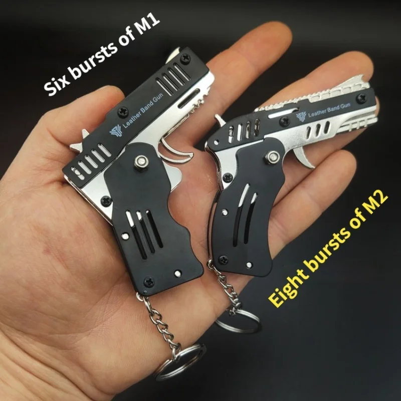 

10PCS Neue Hohe Voll Metall Miniatur Modell Pistole Pistole Keychain Faltbare Anhänger Geburtstag Geschenk Spielzeug Junge