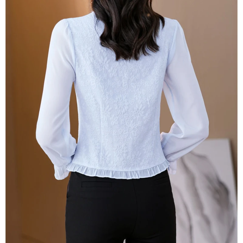 Женская Повседневная рубашка с длинным рукавом и V-образным вырезом