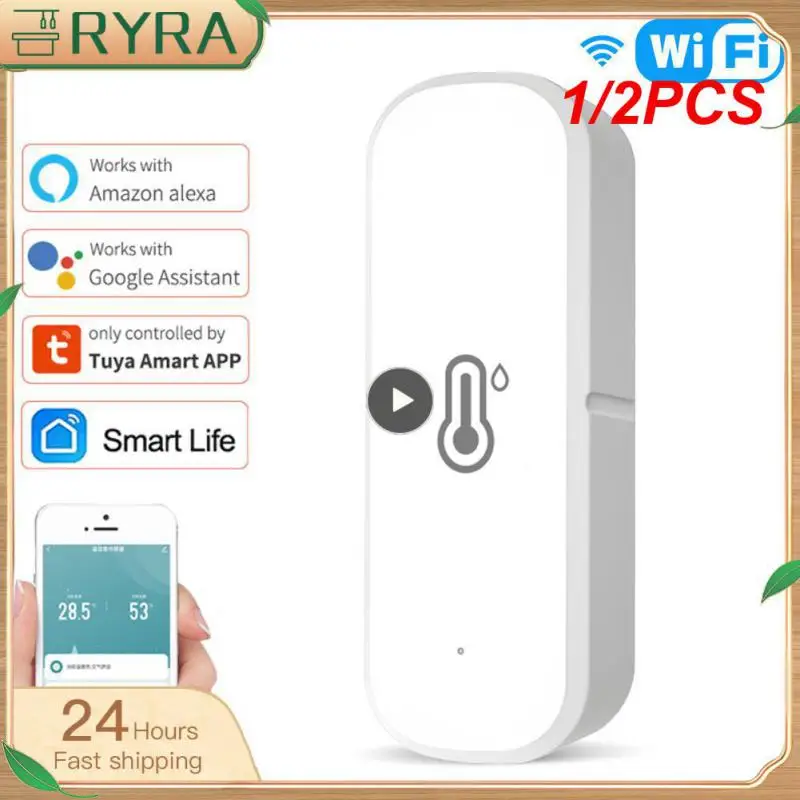 

1/2 шт. Wi-Fi умный датчик температуры и влажности Tuya внутренний гигрометр термометр дистанционное управление группа Vioce Alexa и