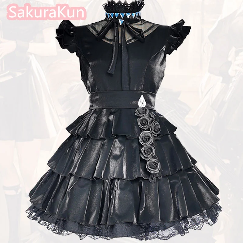 

AMiya CosPlay Dress Costume Cos Game Arknights Role Amiya concert Party Black Rose Dress Full Set