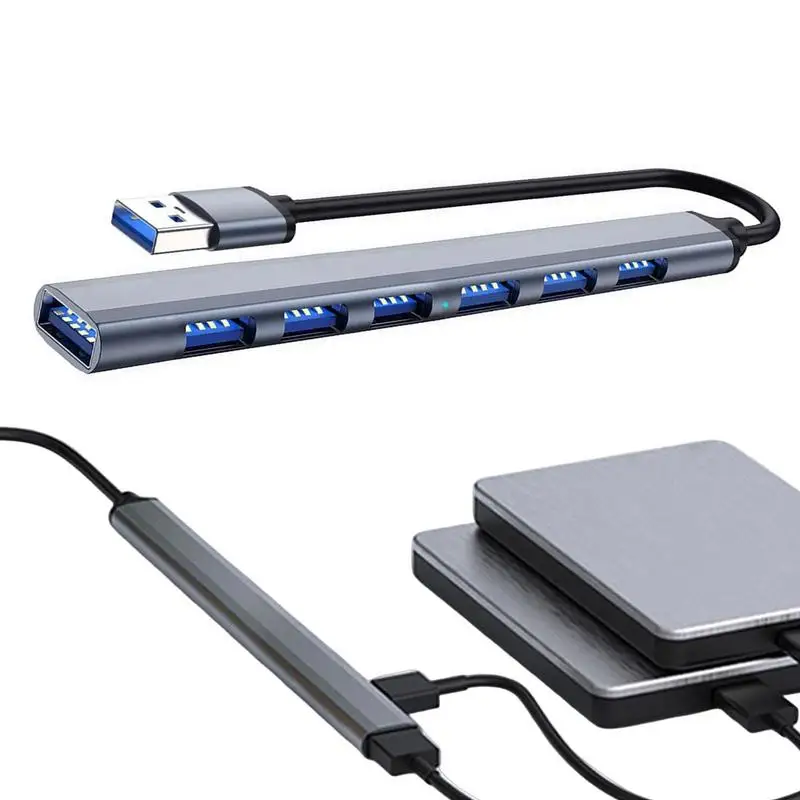 

Разветвитель USB 3,0, 7 портов, USB-разветвитель, расширитель, мульти-USB-порт, адаптер для ПК, ноутбука, компьютера, аксессуары