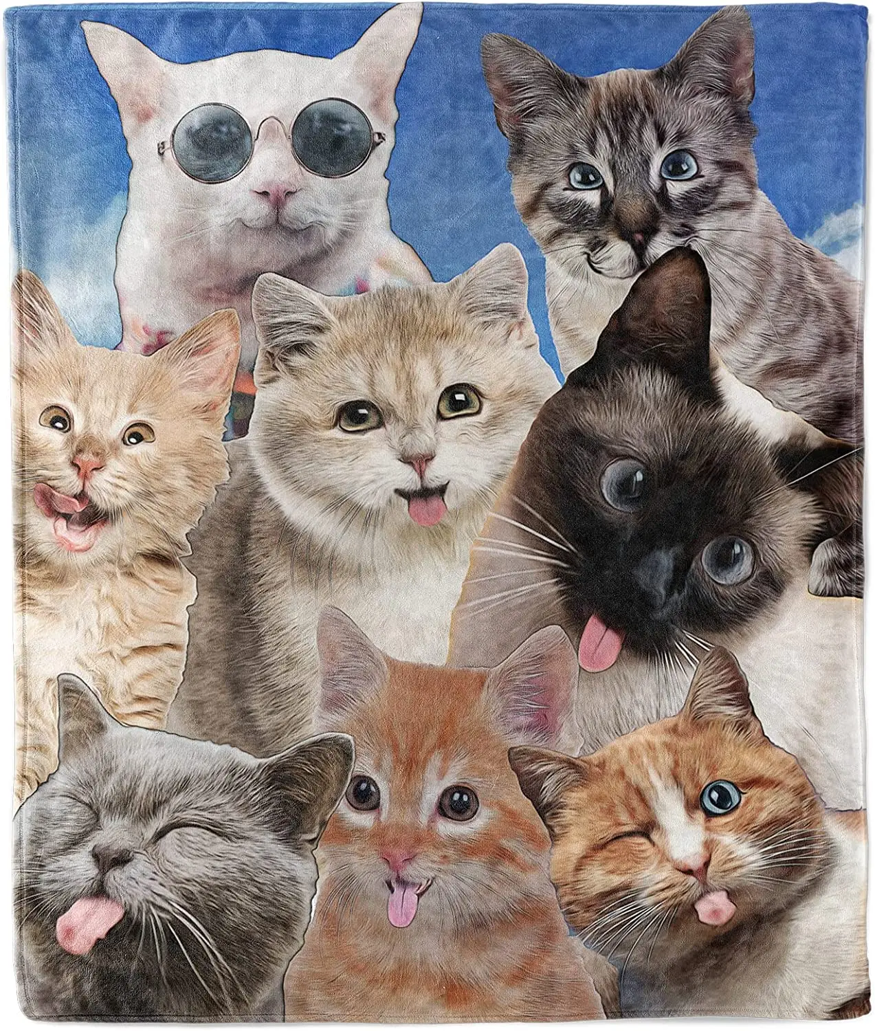 

Коты селфи мягкий плюшевый флис теплый плед одеяло милое мультяшное одеяло