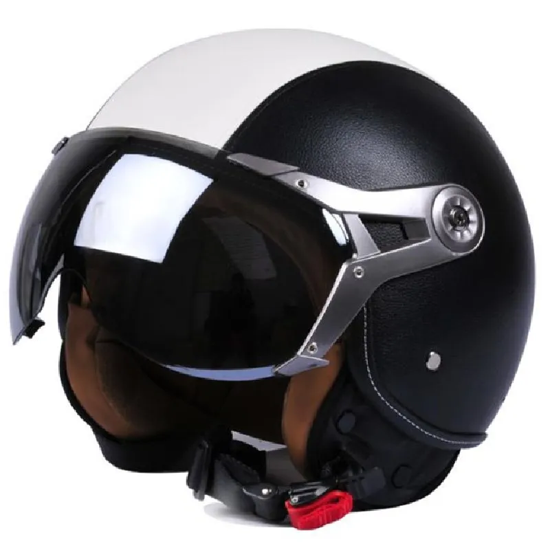 

GXT-288 High Quality ABS Leather Retro For Harley Motorcycle 3/4 Protective Helmet, DOT ECE Certified Rally and Kart Helmet