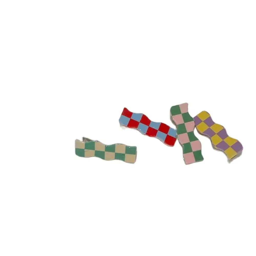 Женская заколка для волос акриловая квадратная с цветной сеткой изысканная в