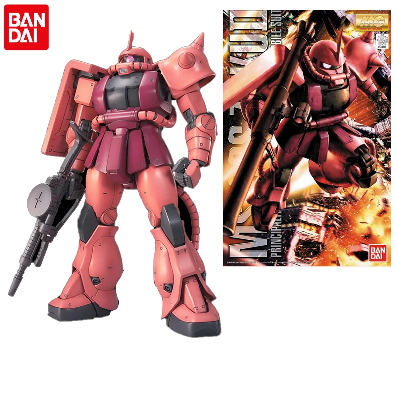 

Original Bandai Gundam Anime Figure MG 1/100 MOBILE SUIT GUNDAM Char Aznable MS-06S Char's Zaku Effects Anime Action Figures Toy