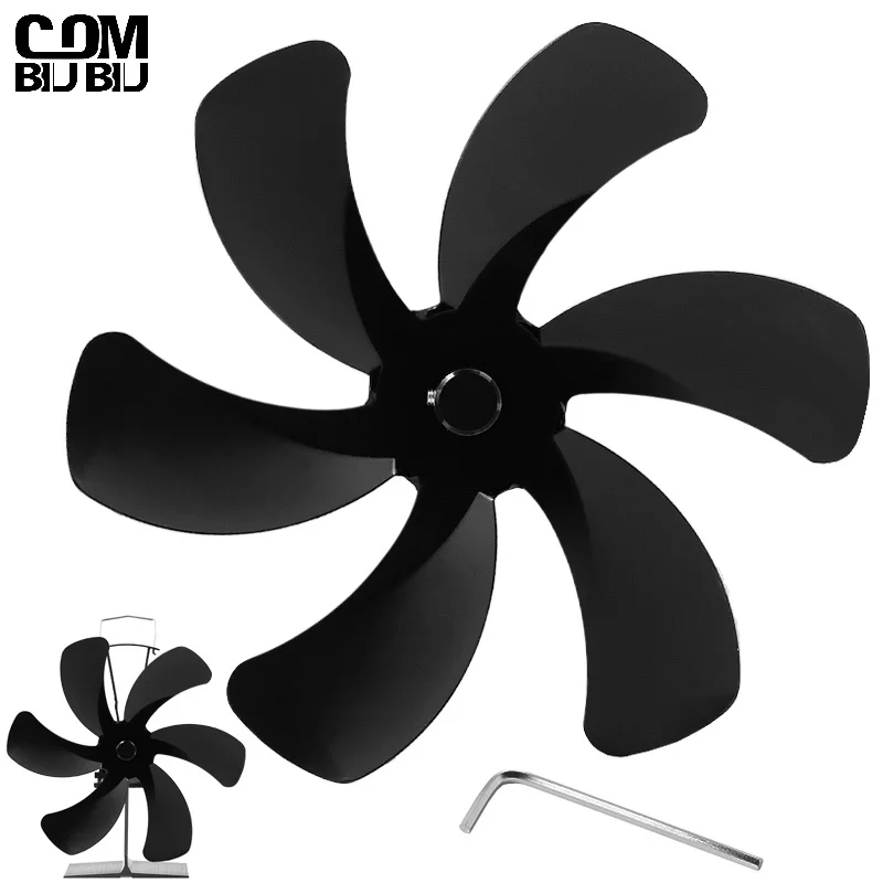 

Stove Fan Blades Heat Powered 6-Blade Aluminum Alloy Fireplace Fan Quiet Log Wood Burning Efficient Heat Distribution Only Blade