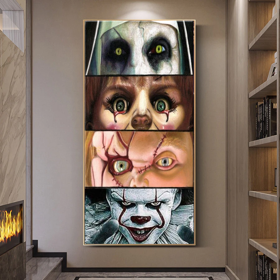 

5d алмазная живопись «сделай сам», глаза ужасов, полная квадратная картина, алмазная вышивка, вышивка крестиком, персонажи фильмов ужасов