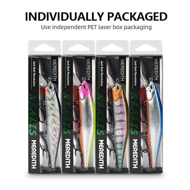 MEREDITH REALIS Jerkbait Minnow 110 мм 17 г SP рыболовные приманки жесткая приманка многоцветная