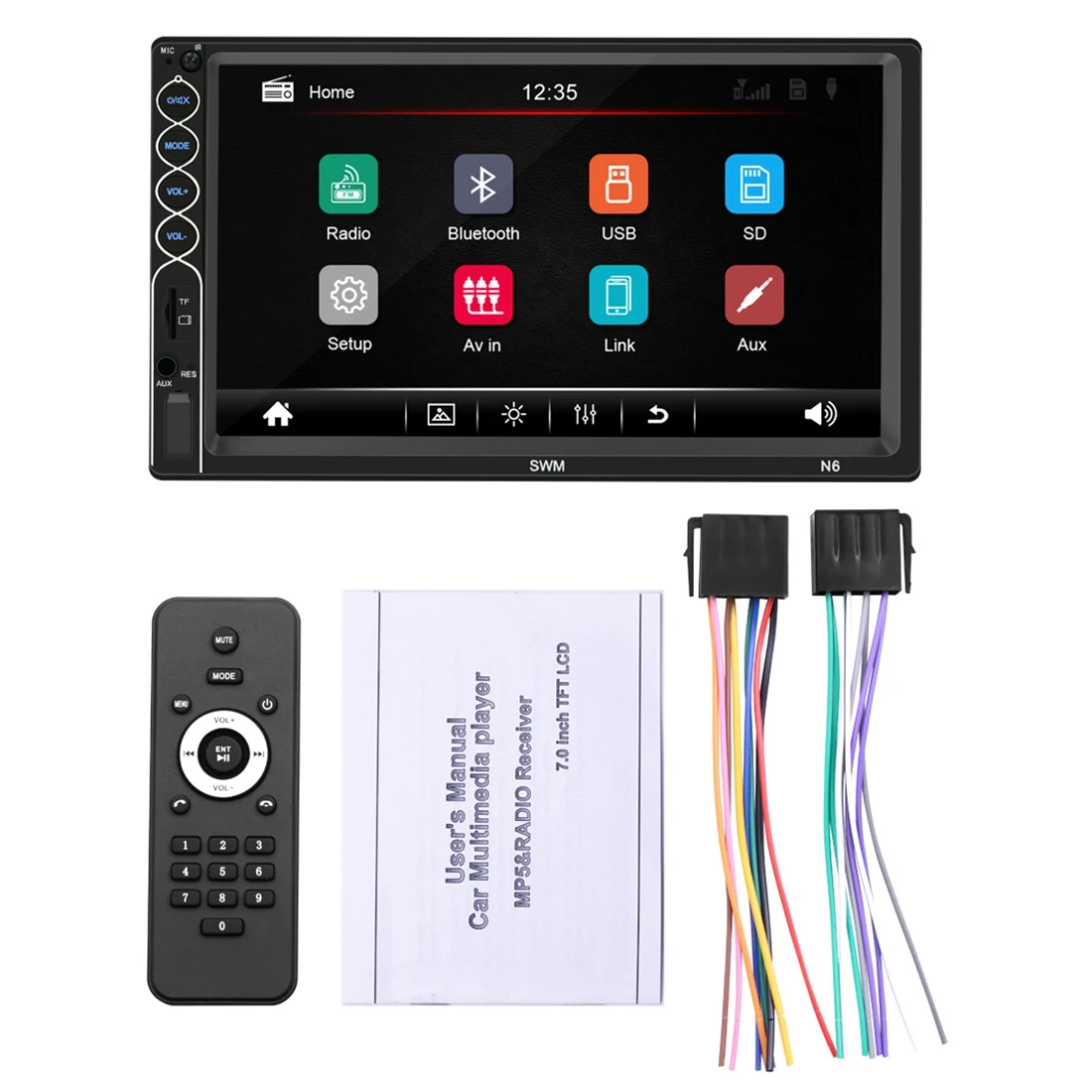 

Автомагнитола 2 Din, 7-дюймовый HD Авторадио, мультимедийный плеер с сенсорным экраном, автомобильный mp5-плеер, автомобильное стерео радио