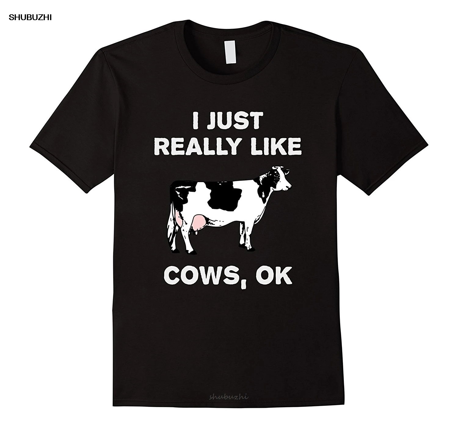 

I Really Like Cows OK Funny Cow T-Shirts Farmer Gift Printed Men T Shirt Clothes Tee 100% Cotton Shirts