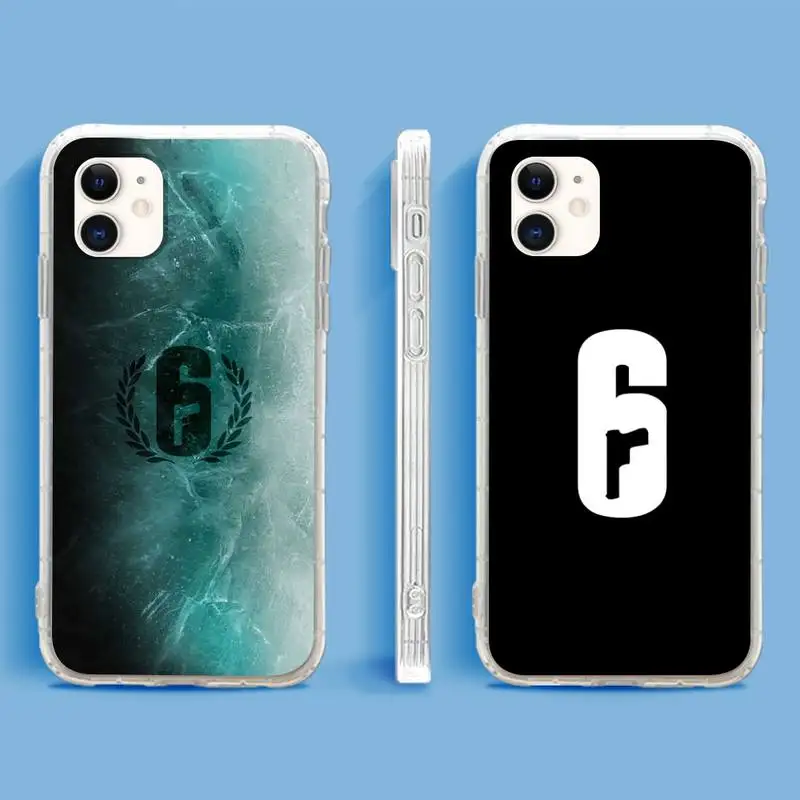 

R6 Rainbow Six Siege Phone Case For iPhone 13 12 11Pro Max 11 XR XS Max X Mini 8 7 6 SE 2020 Soft Transparent Cover