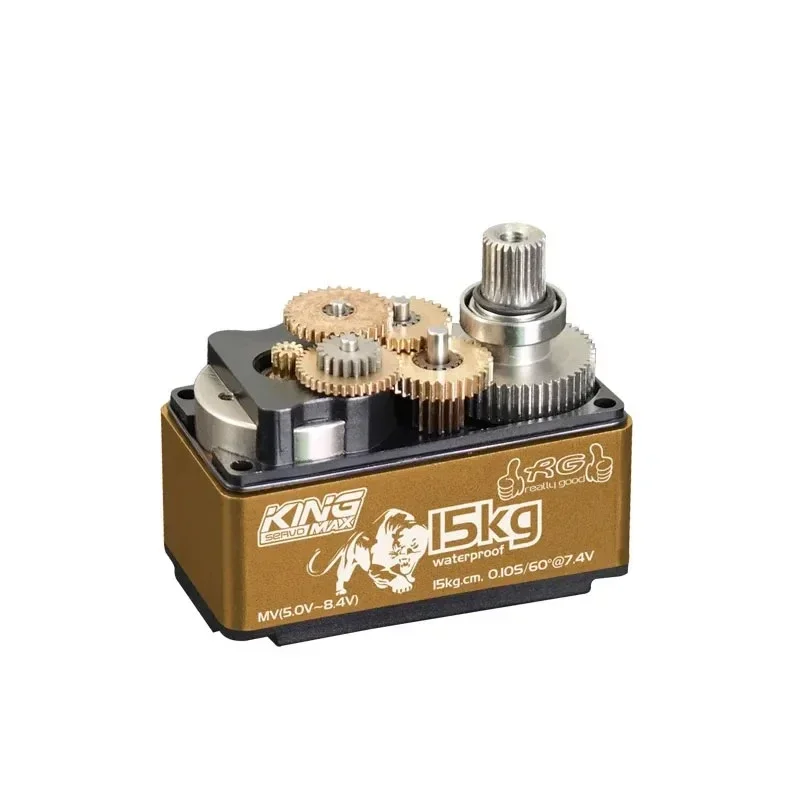 Фото Новый цифровой сервопривод KINGMAX RGD01L, 52 г, 15 кг, 7.4 В, 0.10 с, полностью водонепроницаемый, с металлическими шестернями, низкопрофильный, для дрифт-каров и гоночных моделей. №1
