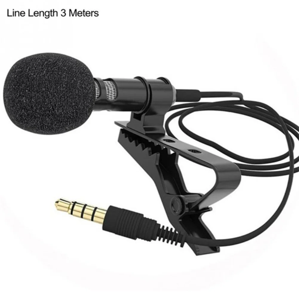 

3.5mm Lavalier Microphone Vocal Stand Clip Tie For Mobile Phone Conference Speech Audio Video Lapel Microphone Accessories