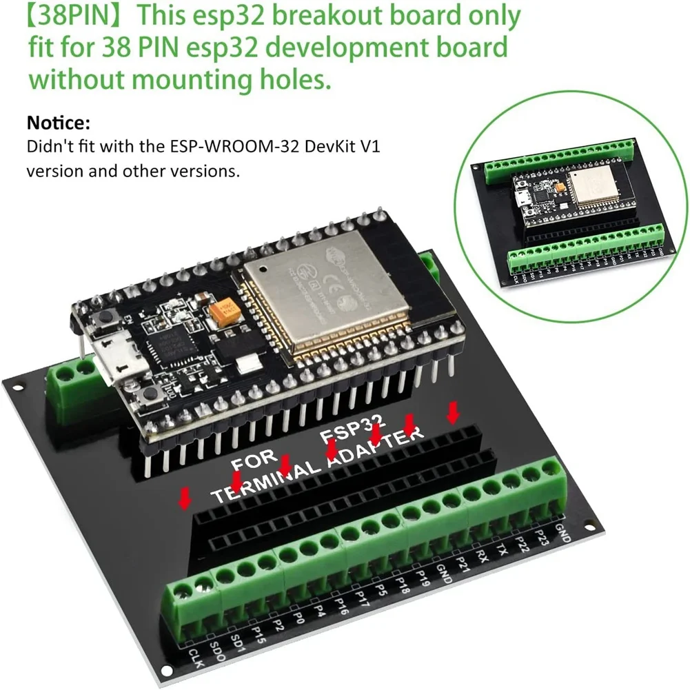 Разрывная плата ESP32 GPIO 1 в 2 совместимая с NodeMCU-32S Lua 38Pin расширения