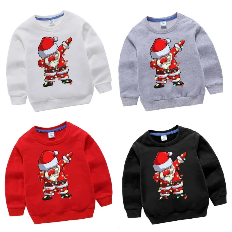 

Children Relaxed Sweater Neutral Gender Sweater Shirts Pullovers Sweater Long Sleeves Festive Sweaters for 3-8Y Kids