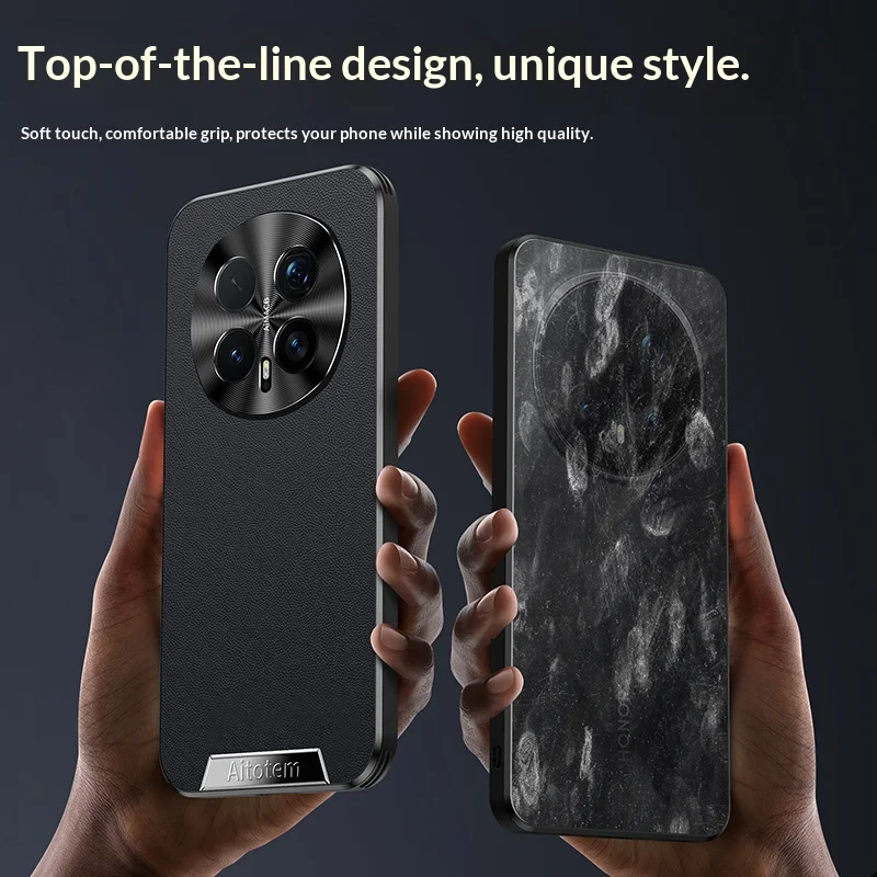 Фото ТПУ покрытие + кожаная задняя крышка для Honor Magic8 Magic7 Magic6 Magic5 Magic4 Pro, металлическая защита объектива, чехол для телефона с защитой от падения №2