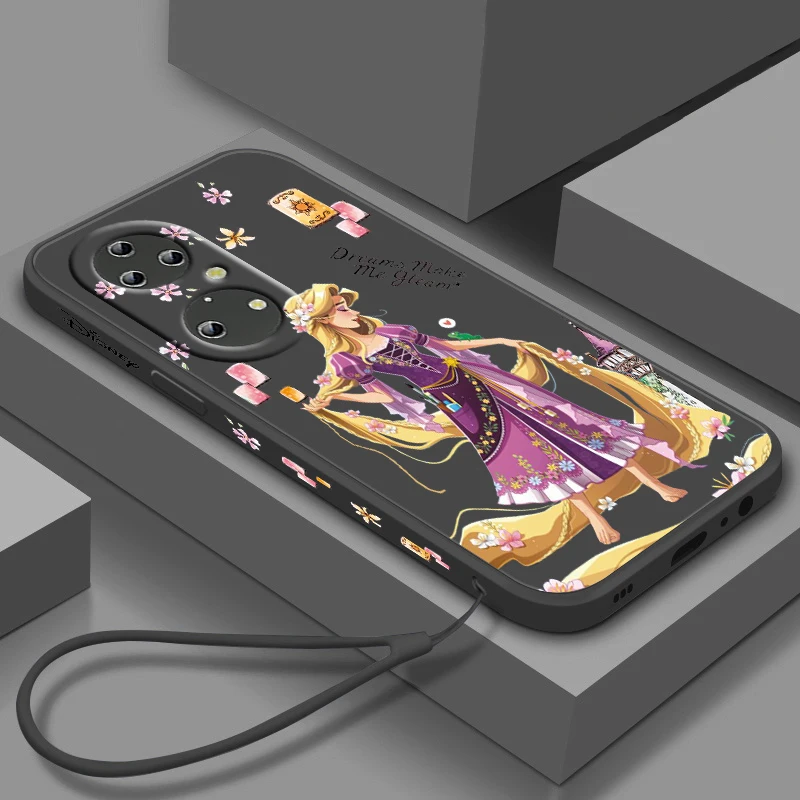 

Princess Rapunzel Disney Girl For Huawei P50 P40 P30 P20 Pro Lite Nova Y9S Y9A Y9 Y6 Y70 Y90 Y61 5T Liquid Left Rope Phone Case