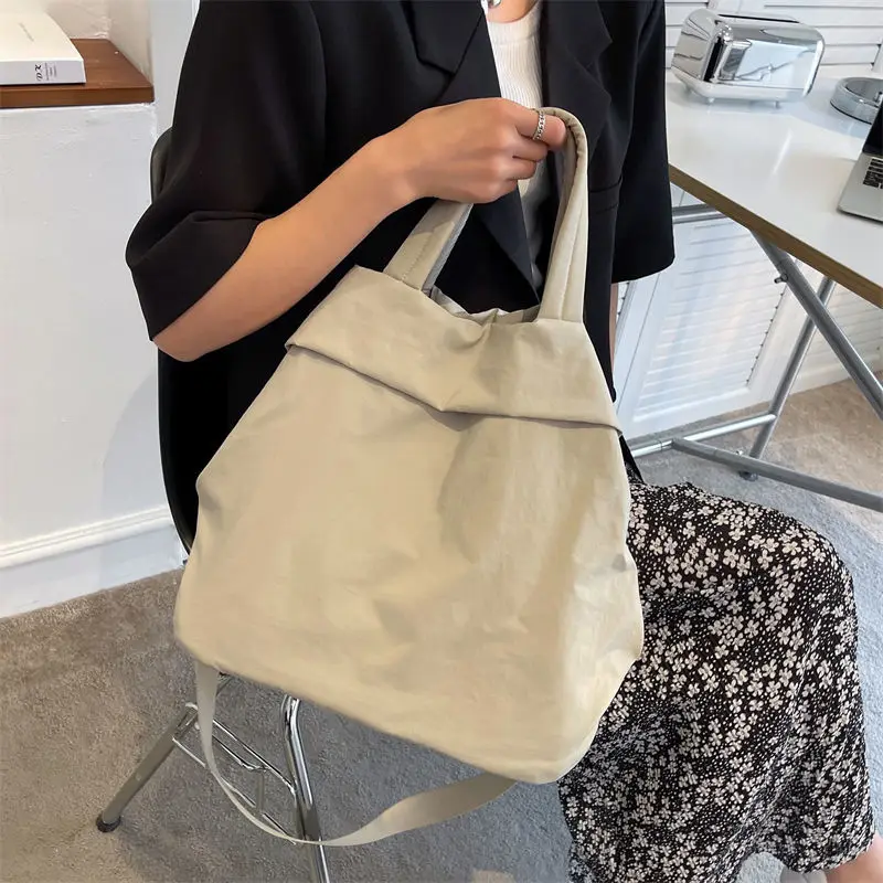 New Canvas Nylon Cloth Women Large-capacity Handbag Portable Ultra-light Student Class Shoulder Bag Casual Fashion Messenger Bag