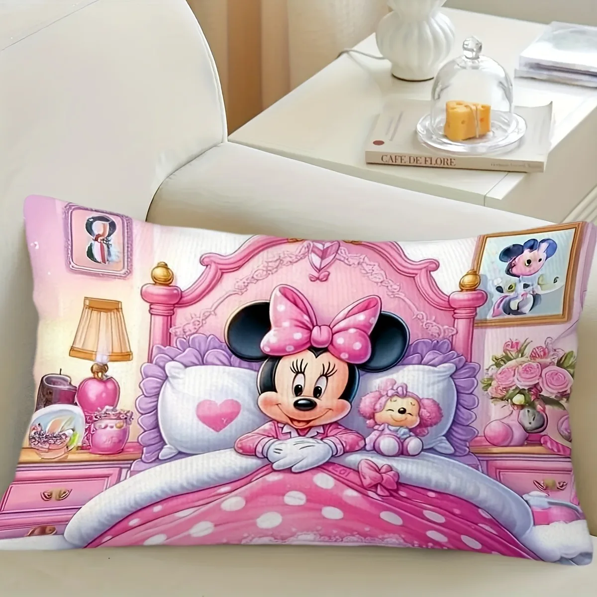 

Наволочка MINISO розового цвета из полиэстера велюра