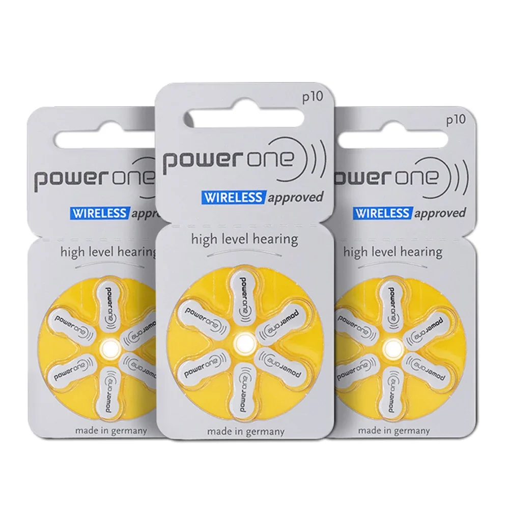 120 шт. 20 карт Powerone P10 аккумуляторы для слуховых аппаратов A10 10A PR70