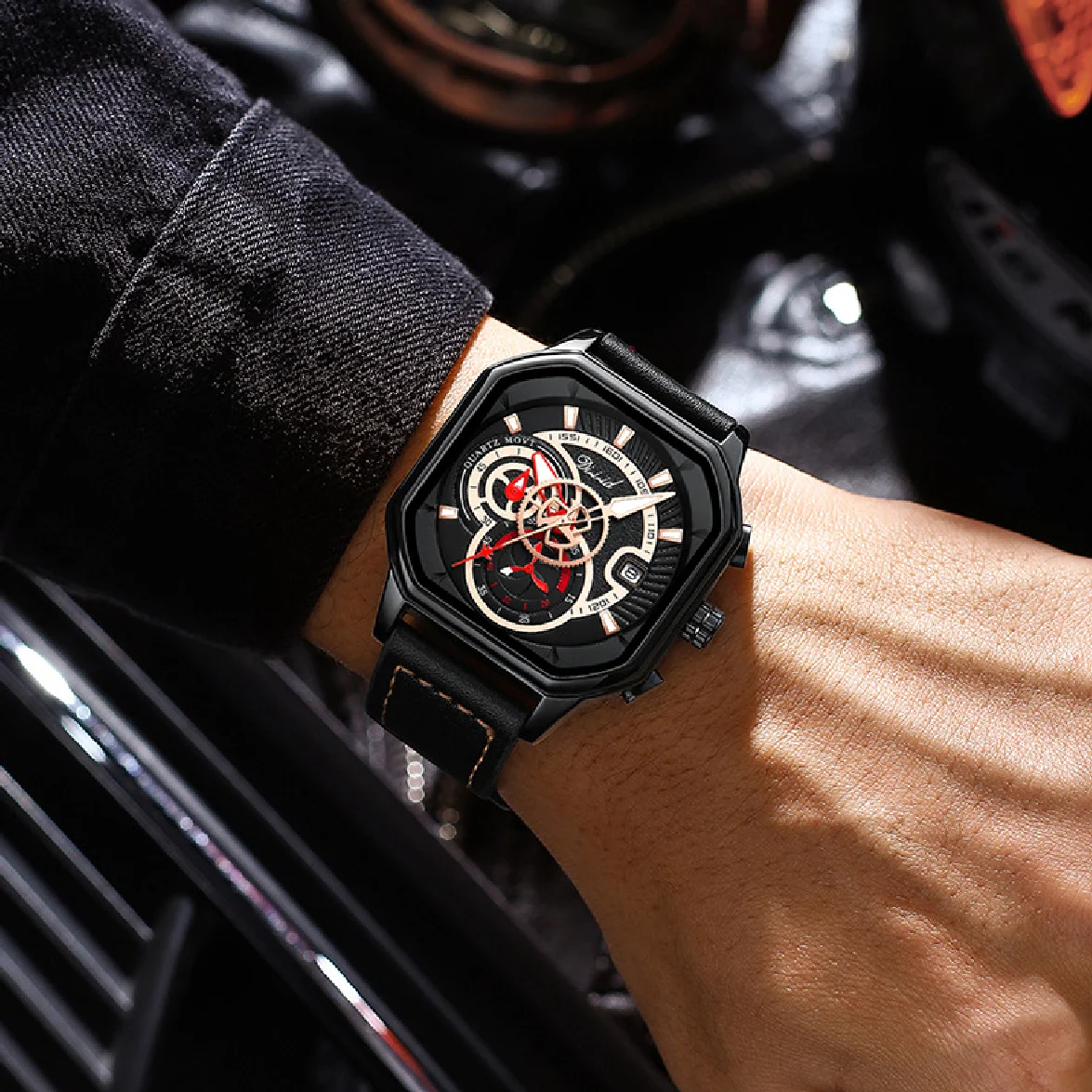 

New watch High quality quartz watch Square men's watch Luminous waterproof fashion sports luxury wristwatch relogios masculinos