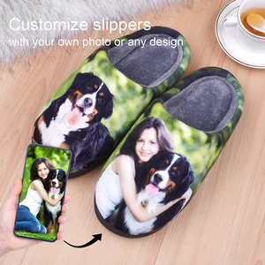 Personalized Women Slippers Men Shoes For Kids Boys Girl Logo Customize Photo Winter Customization H in India