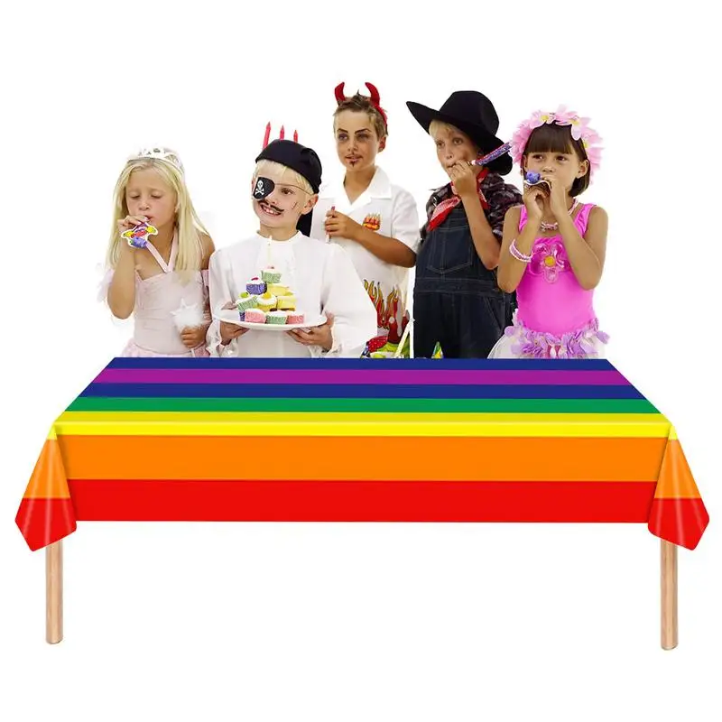 

Rainbow Tablecloth 108 X 54 Inch Birthday Party Tablecover Waterproof Tablecover For Party Decoration Rainbow Parties Tablecloth