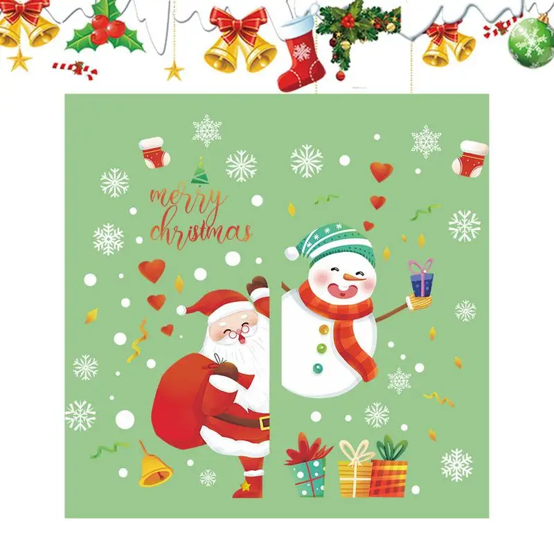 

Christmas Window Stickers Christmas Window Decals Holiday Clings For Glass Window PVC Static Winter Decals For Christmas Home