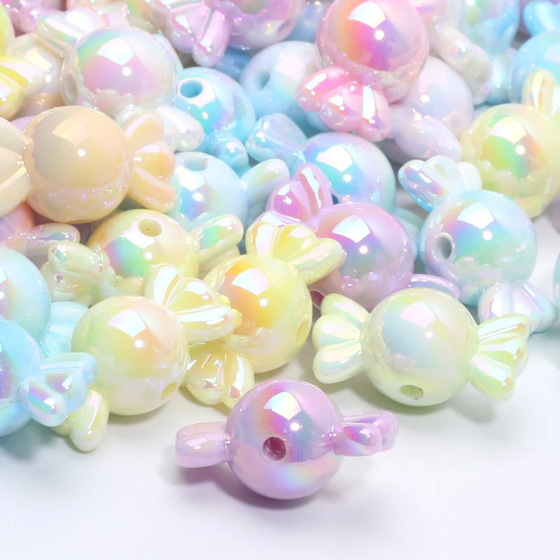 Яркие Блестящие акриловые бусины 11x21 мм с конфетным ореолом для изготовления ювелирных изделий ручной работы ожерелий браслетов подвесок поделок по индивидуальному заказу