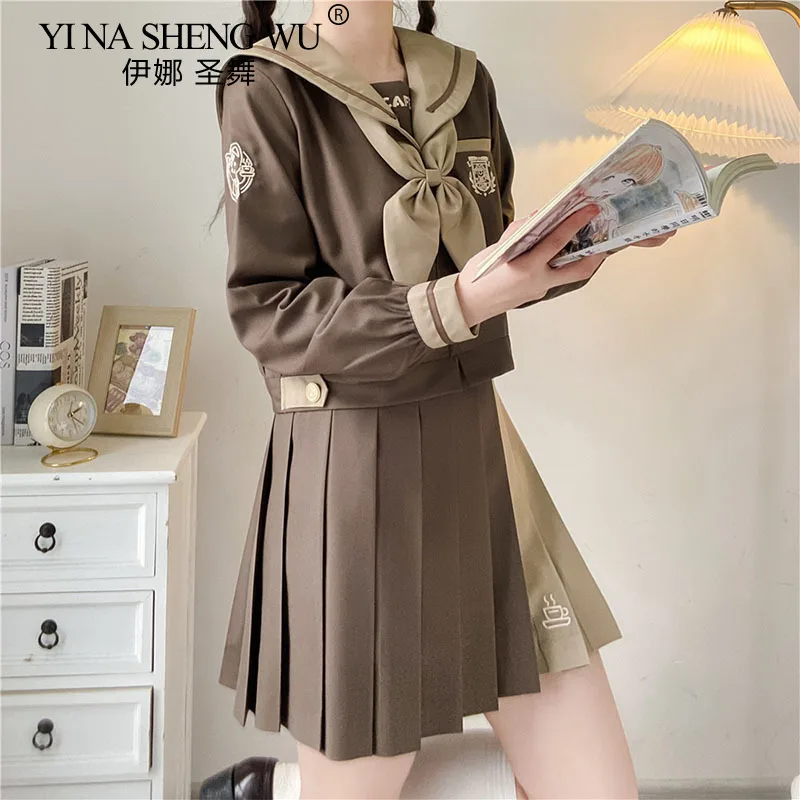 Оптовая продажа оригинальная кофейная кафе милая униформа JK с длинными рукавами