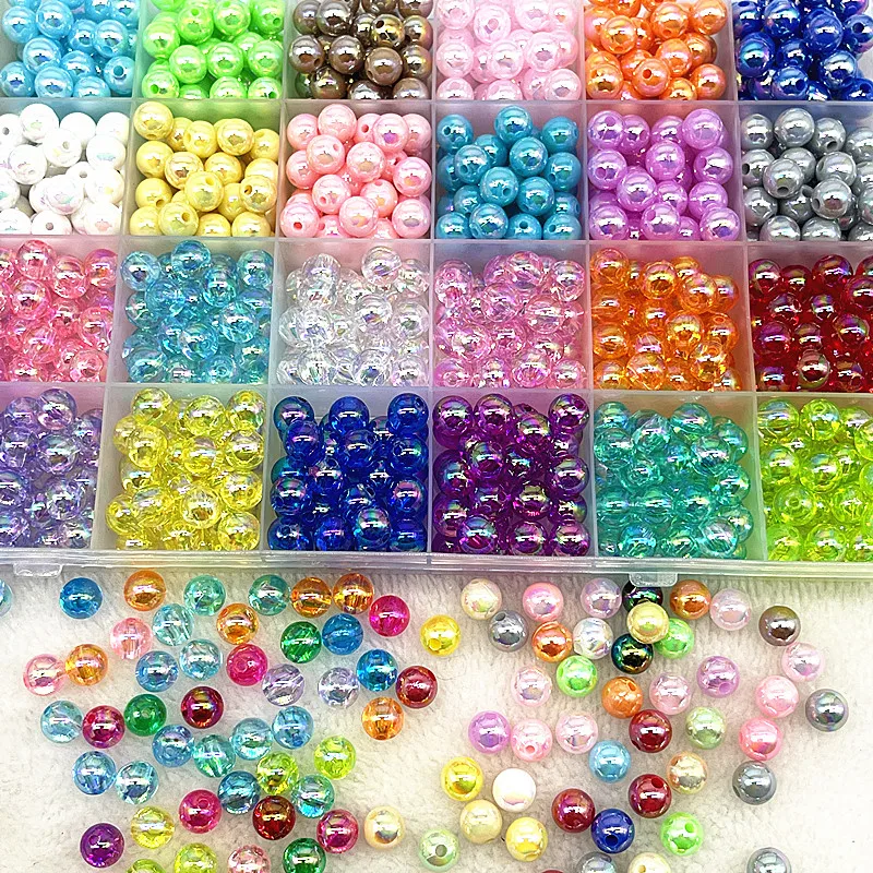 

50-200pcs 8mm AB Color Round Acrylic Bead Loose Spacer Beads for Jewelry Making DIY Bracelet Accessories