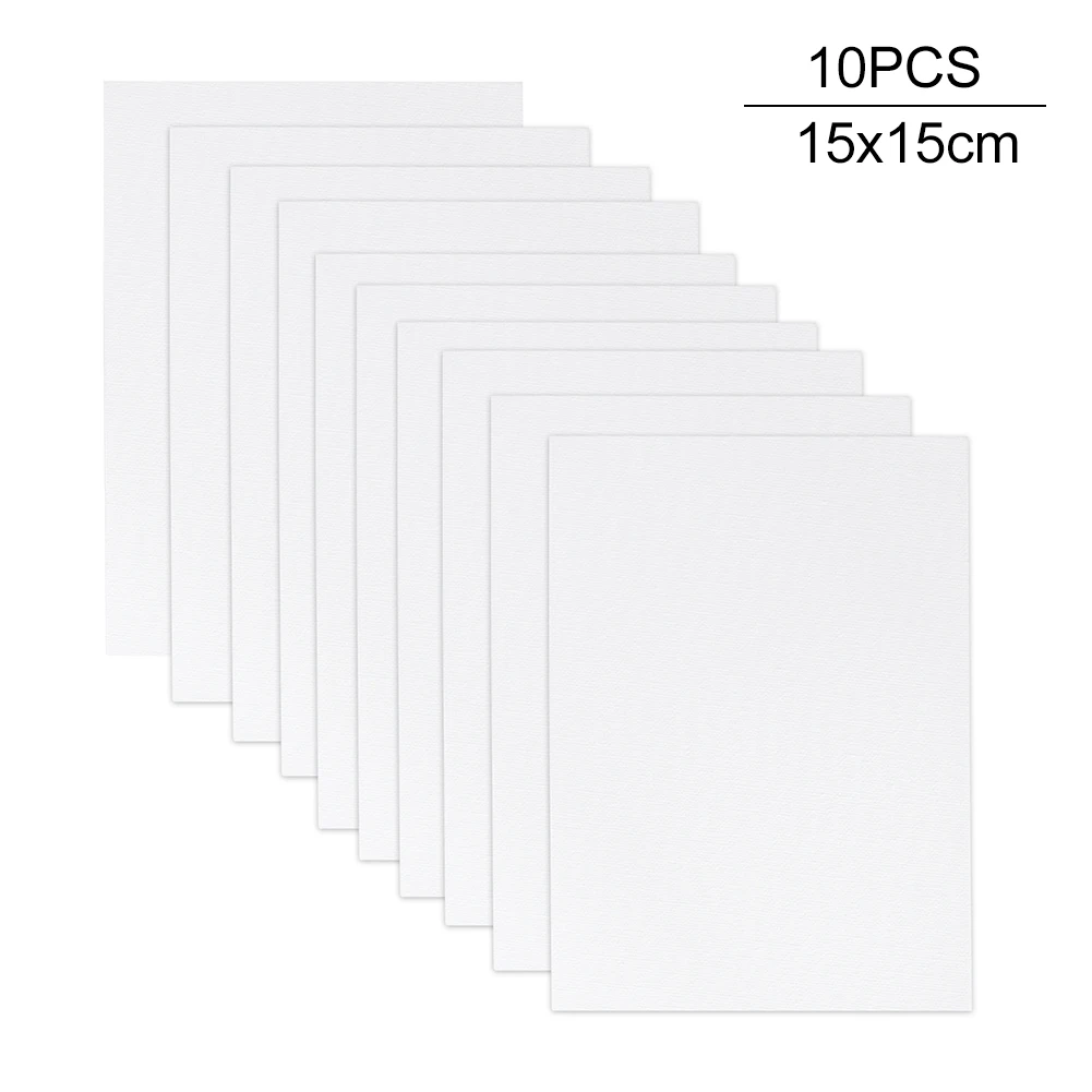 

10pcs Accessories White Blank Portable Board Canvas Panel Watercolor Oil Painting Art Supplies Student Primed Beginner Artist