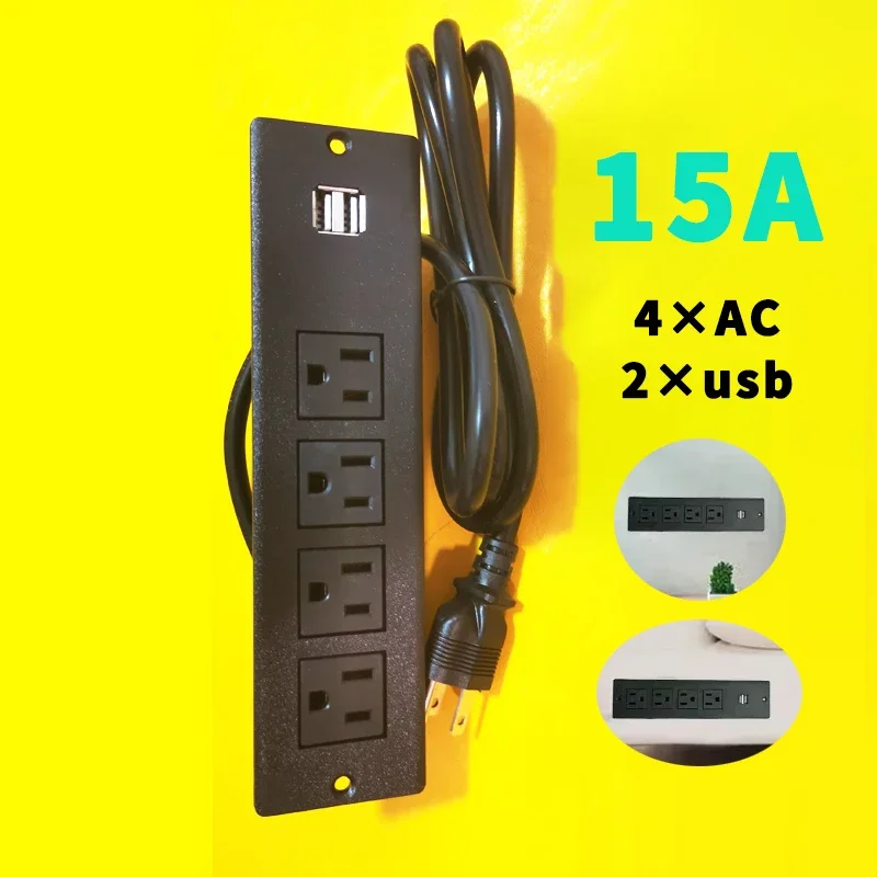 Встраиваемые настольные розетки США 15А с USB Type-C, 110-220В, для офиса, книжного шкафа, мебели, скрытая встраиваемая линейная розетка для столешницы (art.: 3920cd6495d57) - 3920cd6495d57