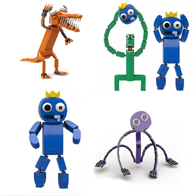 

Игрушечный строительный блок MOC Радуга, мультяшный персонаж, синий/фиолетовый/зеленый/оранжевый, строительный блок, набор, подарок на Хэлло...