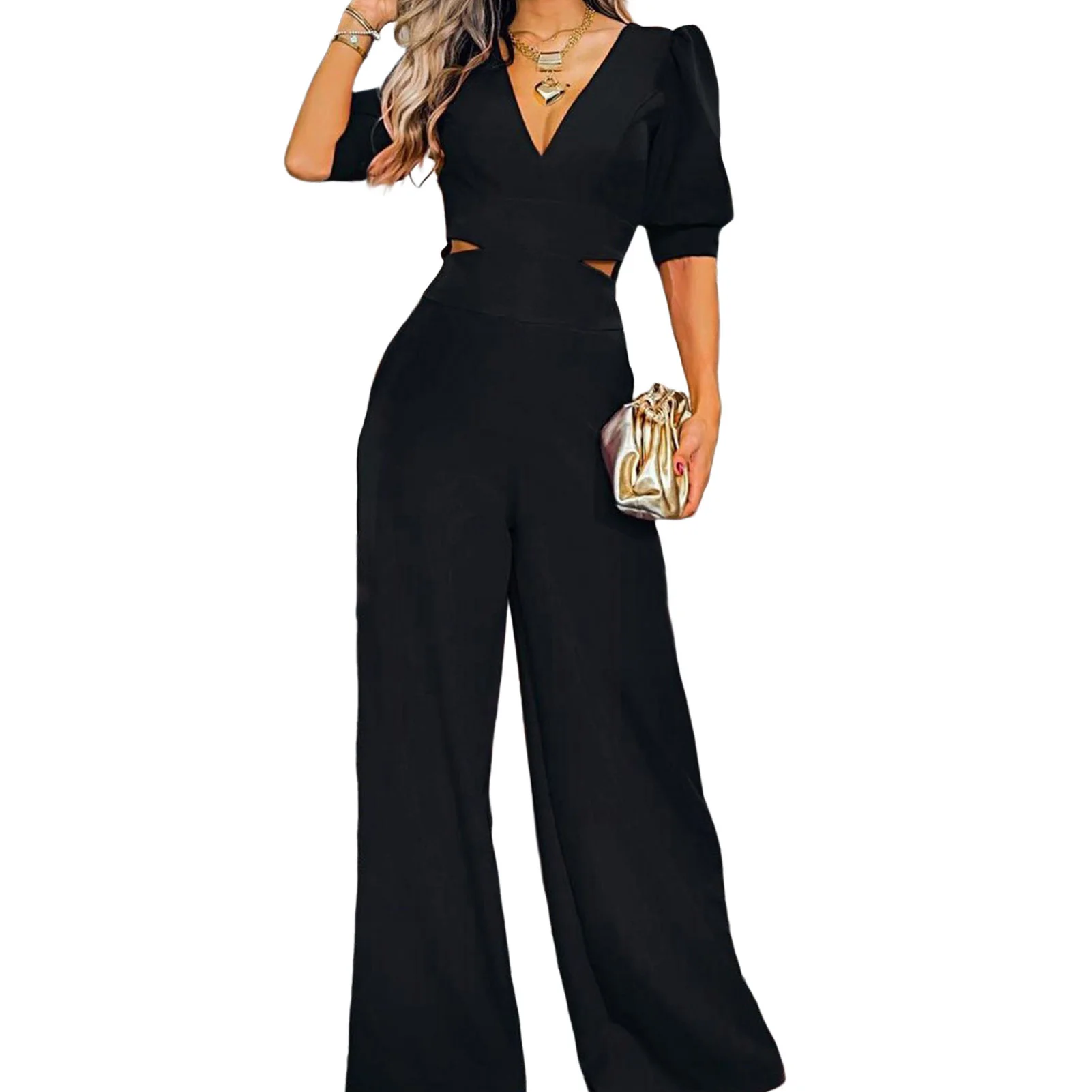 

Women's Casual Solid Color Jumpsuit Comfortable to Wear Jumpsuit Rompers Pants Great Gift for Your Lover Girlfriend NIN668