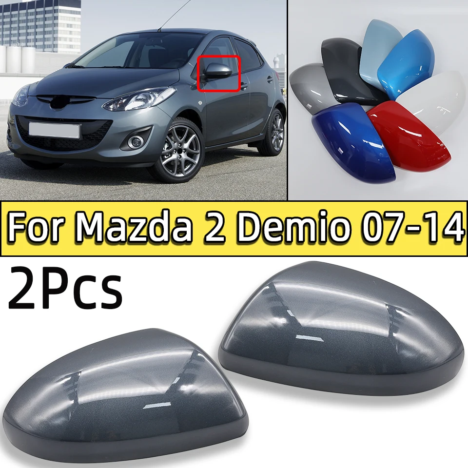 

2Pcs Wing Side Housing For Mazda 2 Demio 2007 2008 2009 2010 2011 2012 2013 2014 Car External Rearview Mirror Cap Cover Shell