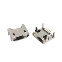 20pcslot micro usb connector b type female jack 5pin long ping 4feet dip flat mouth smart machine interface connector
