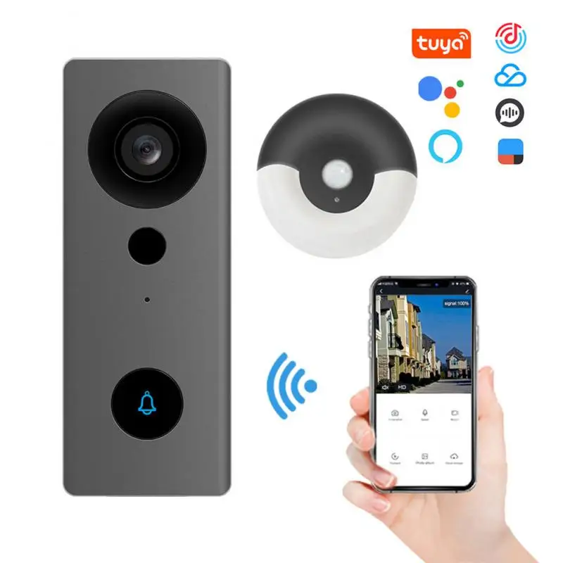 

Tuya WiFi Video Doorbell Camera,Smart Home 128G Card Video Intercom Infrare Motion Detection Alarm Remote Push Work With Alexa