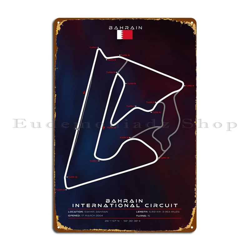 

Bahrain Circuit Metal Signs Rusty Home Wall Plaque Retro Tin Sign Poster